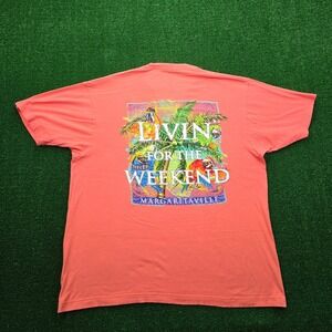 Margaritaville Myrtle Beach Tshirt Mens XL Coral Livin For The Weekend Graphic